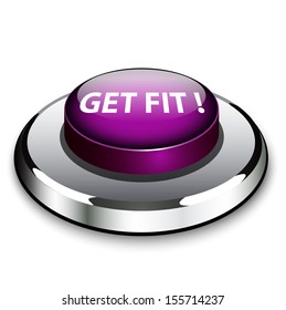 A purple button with the words Get Fit on it 