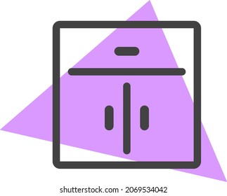 Purple cabinet, illustration, vector, on a white background.