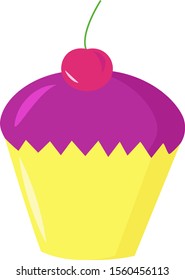 Torta morada, ilustración, vector sobre fondo blanco.