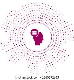 Purple Calculation icon isolated on white background. Abstract circle random dots. Vector Illustration