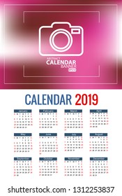 Purple calendar 2019 Vector EPS 10