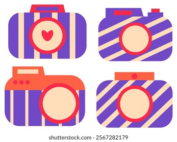 purple camera illustration vector.
cute camera with purple color vector.