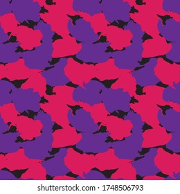 Purple Camouflage abstract seamless pattern background suitable for fashion textiles, graphics