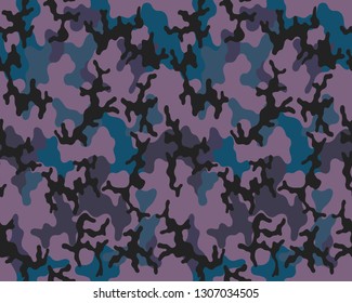 Purple camouflage pattern.Seamless background.Colorful vector illustration.