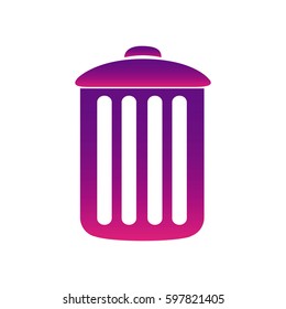 purple can trash icon, vector illustraction design