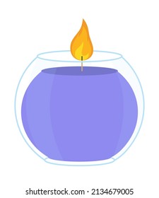 Purple Candle In Bowl Icon