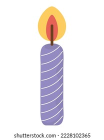 purple candle design over white