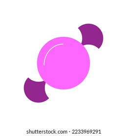 Purple candy with a glare on a white background. Vector illustration.