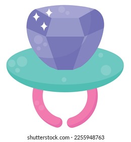 anillo de caramelo púrpura sobre blanco
