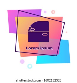 Purple Car door icon isolated on white background. Color rectangle button. Vector Illustration