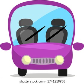 Coche morado , ilustración, vector sobre fondo blanco