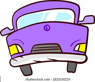 Purple car, illustration, vector on white background