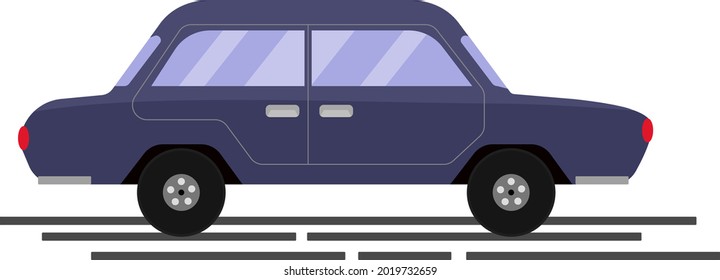 Auto púrpura, ilustración, vector sobre un fondo blanco.