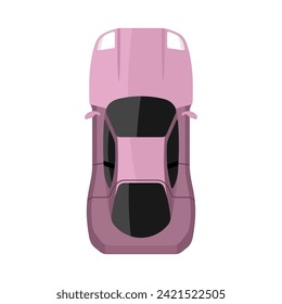 Purple car top view vector illustration