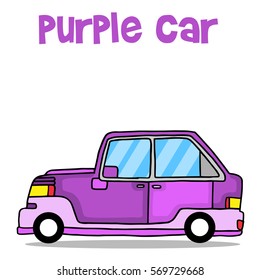 Purple car vector art illustration collection stock