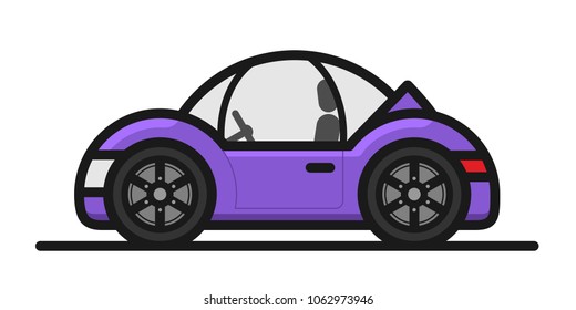 Purple car, vector, eps 10