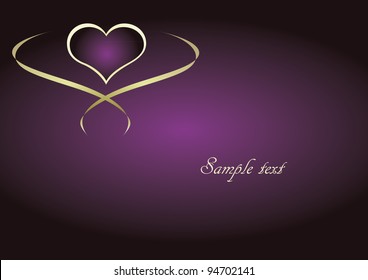 purple card with purple heart