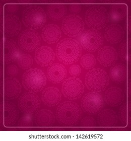 Purple Card with Round Elements and Shiny Dots. Vector Background