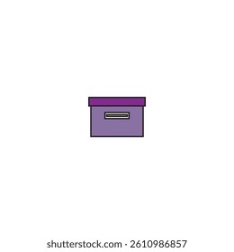 purple cardboard box. icon. vector illustration