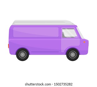 Purple cargo minivan. Vector illustration on a white background.