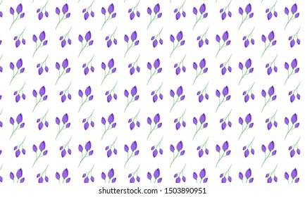 Purple Carnation Flower with Leaves Pattern Background