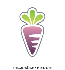 Purple Carrot icon isolated on white background.Vector Design.