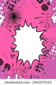 Fondo Abstractas de dibujos animados púrpura, fondo de burbuja de discurso de cómic. Ilustración de diseño de arte pop de cómics de Vector retro.