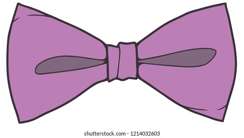 Purple cartoon bowtie ribbon vector illustration