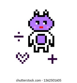 purple cartoon pixel