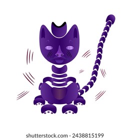 Purple cartoon print demon cat