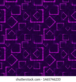 Purple carved squares and frames for an abstract dark background or pattern. Excellent mood of openwork and carved squares and frames in the maze.