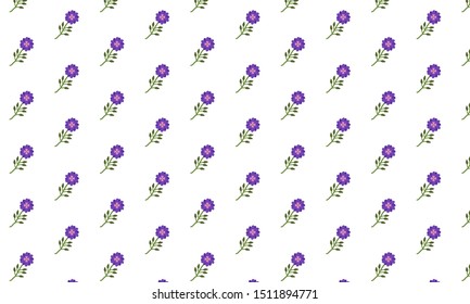 Purple Castor Bean Flower with Leaves Pattern Background