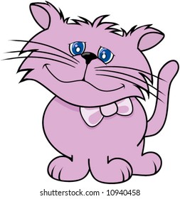 Purple Cat Vector.