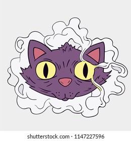 Purple cat vector illustration