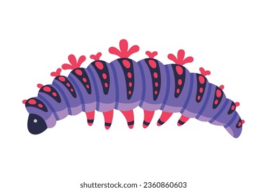 Purple Caterpillar als Larval Stage des Insektenkrabbelns und der Creeping Vector Illustration