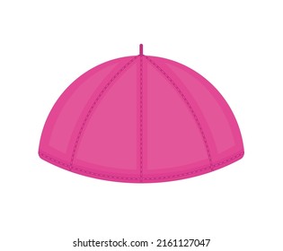 Purple Catholic Bishop Hat (Pileolus, Zucchetto) Icon- Vector Illustration