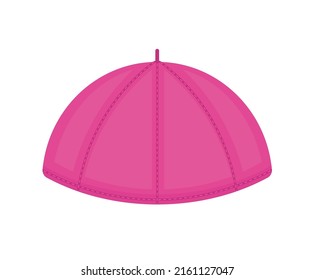 purple catholic bishop hat (Pileolus, zucchetto) icon- vector illustration