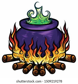 Purple cauldron witches potion for Halloween - Witch Bowl - Magic Pot