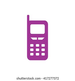 Purple cellphone icon vector illustration