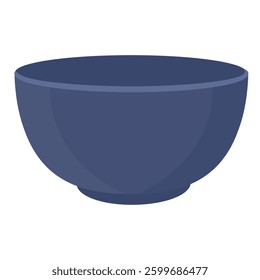 Purple ceramic bowl. Empty bowl isolated on white background. Vector illustration