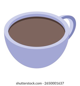 Caneca de cerâmica roxa contendo café quente, cozido a vapor, perfeito para café da manhã, uma pausa para o café, ou qualquer momento em que você precisa de um impulso de cafeína