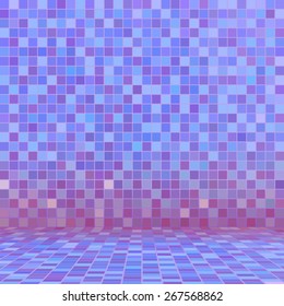 Purple ceramic tile mosaic in swimming pool