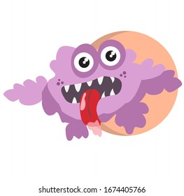 Purple character virus monster. eps10
