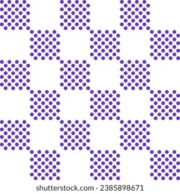 Purple checker pattern with dot inside. checker seamless pattern vector. checker pattern. Decorative elements, floor tiles, wall tiles, bathroom tiles, swimming pool tiles.
