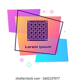 Purple Checkered napkin icon isolated on white background. Color rectangle button. Vector Illustration