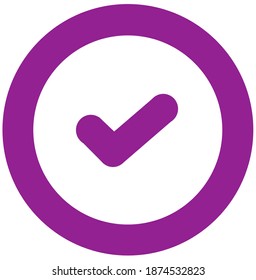 Purple Checkmark icon for apps and websites.