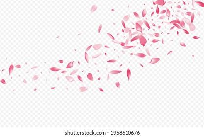 Purple Cherry Vector Transparent Background. Leaf Nature Design. Tree Wedding Congratulation. Confetti Sky Texture. Bright Lotus Flutter Banner.