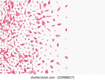Purple Cherry Vector Transparent Background. Blooming Wedding Texture. Leaf Japan Design. Rose Rain Poster. Red Peach Realistic Backdrop.
