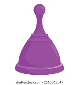 Purple chess pawn standing on a white background