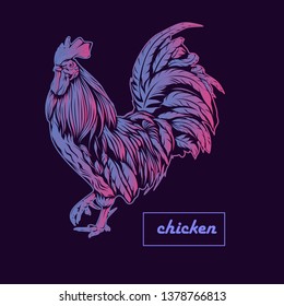 purple chicken illustration